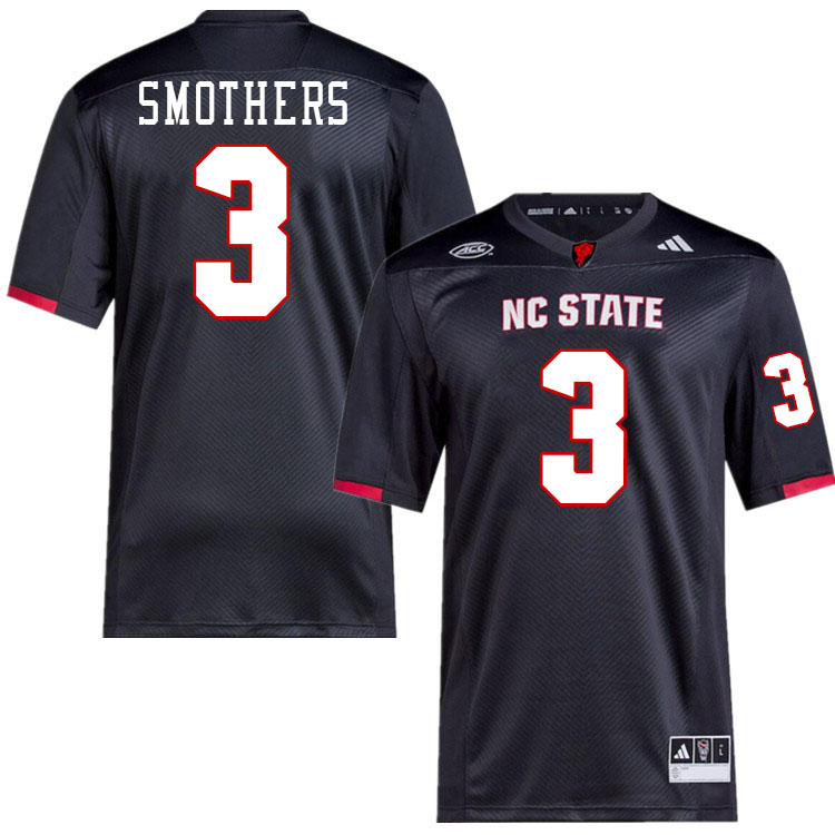 NC State Wolfpack #3 Hollywood Smothers College Football Jerseys Stitched-Black NC State Wolfpack #3 Hollywood Smothers College Football Jerseys Stitched-Black